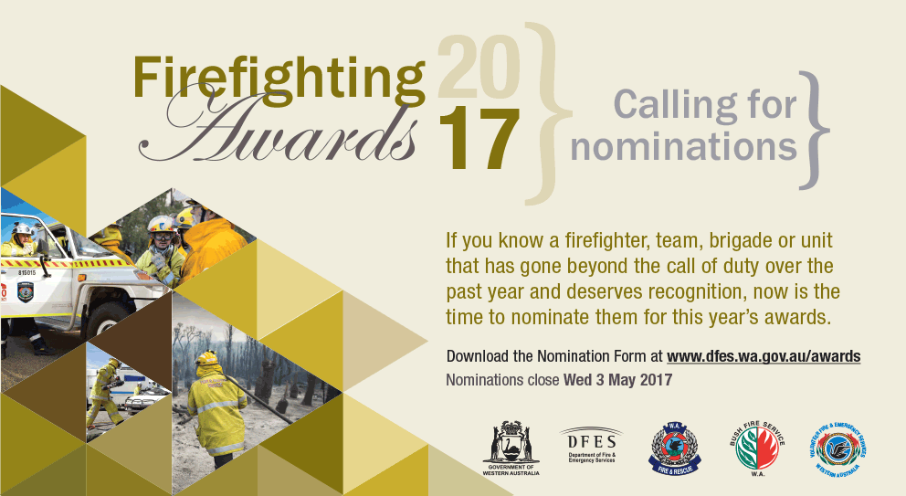 2017 Firefighting Awards Call for Nominations